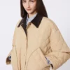 Wendbare, wattierte Jacke aus wasserabweisendem Stoff, beige Wendbare, wattierte Jacke aus wasserabweisendem Stoff, beige