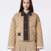 Wendbare, wattierte Jacke aus wasserabweisendem Stoff, beige Wendbare, wattierte Jacke aus wasserabweisendem Stoff, beige