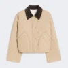 Wendbare, wattierte Jacke aus wasserabweisendem Stoff, beige Wendbare, wattierte Jacke aus wasserabweisendem Stoff, beige