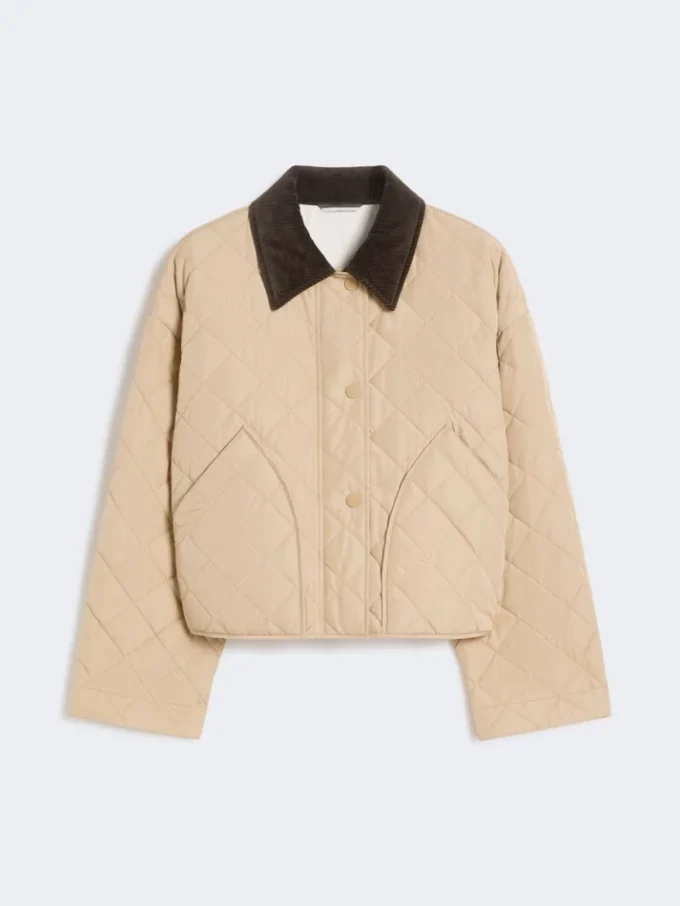 Wendbare, wattierte Jacke aus wasserabweisendem Stoff, beige Wendbare, wattierte Jacke aus wasserabweisendem Stoff, beige