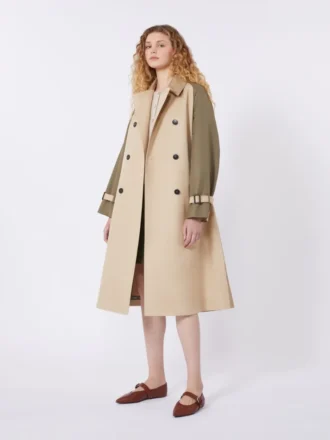 Wendbarer, wasserabweisender Gabardine-Trenchcoat, beige