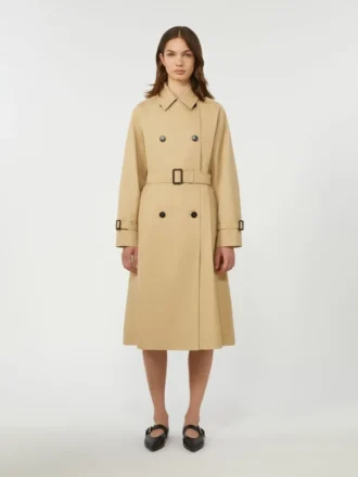Wendbarer, wasserabweisender Gabardine-Trenchcoat, beige