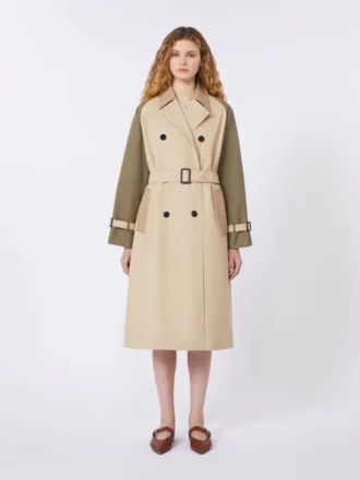 Wendbarer, wasserabweisender Gabardine-Trenchcoat, beige