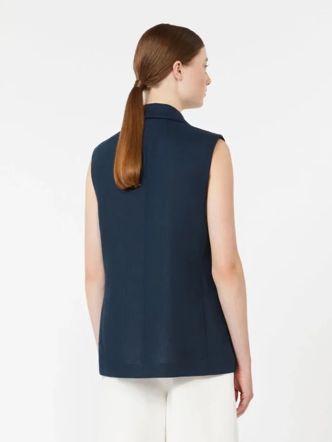 Weste aus Leinen im Korbgeflecht-Design, mitternachtsblau Weste aus Leinen im Korbgeflecht-Design, mitternachtsblau
