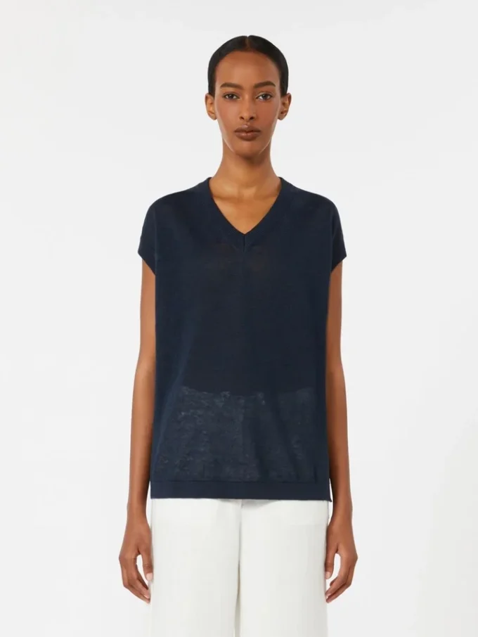 Weste aus Leinen, marineblau Weste aus Leinen, marineblau