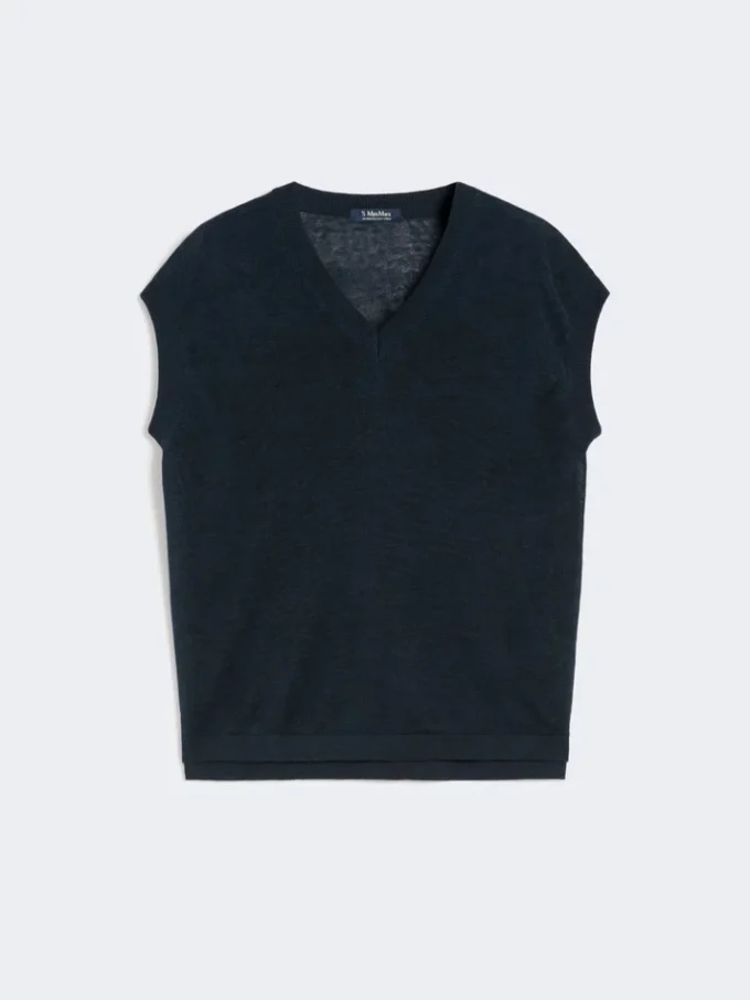 Weste aus Leinen, marineblau Weste aus Leinen, marineblau