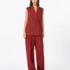 Weste aus Leinen-Twill, ziegelrot Weste aus Leinen-Twill, ziegelrot