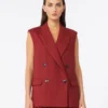 Weste aus Leinen-Twill, ziegelrot Weste aus Leinen-Twill, ziegelrot
