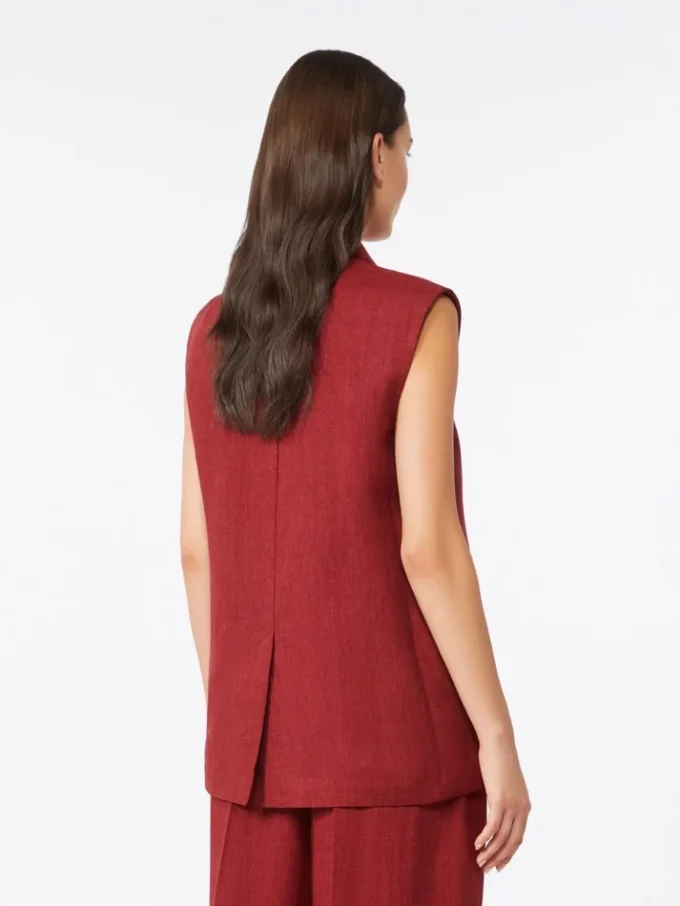 Weste aus Leinen-Twill, ziegelrot Weste aus Leinen-Twill, ziegelrot