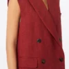 Weste aus Leinen-Twill, ziegelrot Weste aus Leinen-Twill, ziegelrot