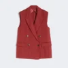 Weste aus Leinen-Twill, ziegelrot Weste aus Leinen-Twill, ziegelrot