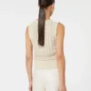 Weste aus Leinen und Zopfmuster, beige Weste aus Leinen und Zopfmuster, beige