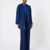 Wickelmantel in Camel, China-Blau Wickelmantel in Camel, China-Blau