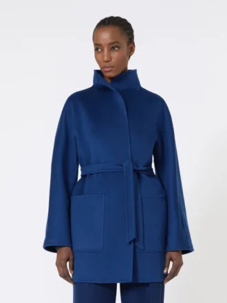 Wickelmantel in Camel, China-Blau