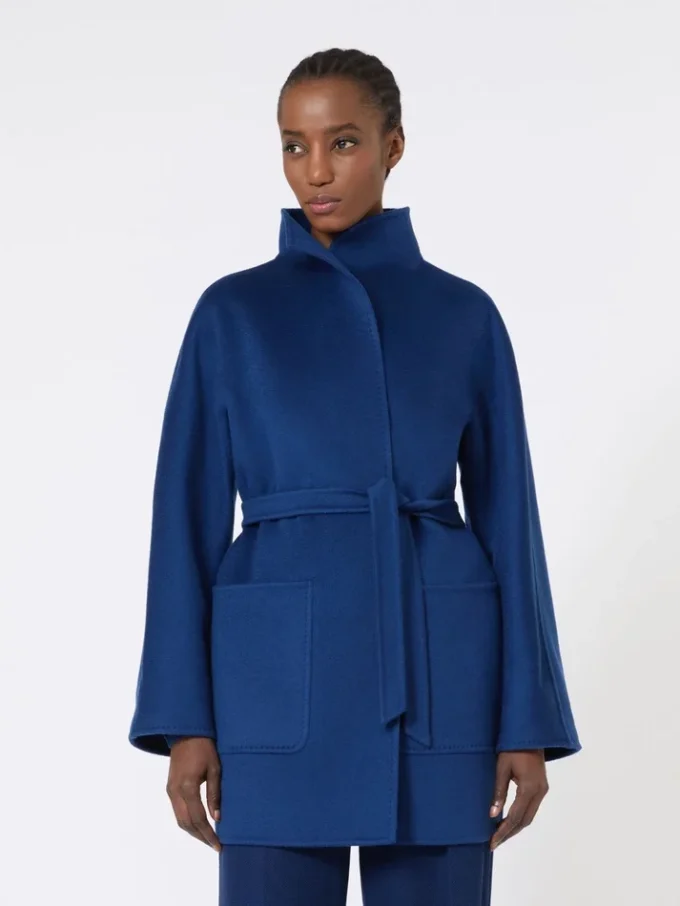 Wickelmantel in Camel, China-Blau Wickelmantel in Camel, China-Blau