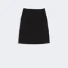 Wickelrock aus Stretch-Baumwolle, schwarz Wickelrock aus Stretch-Baumwolle, schwarz