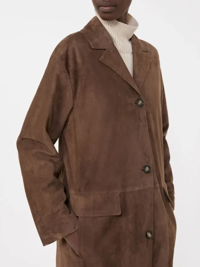 Wildleder-Mantel, braun