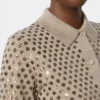 Wollcardigan mit Pailletten, braun Wollcardigan mit Pailletten, braun