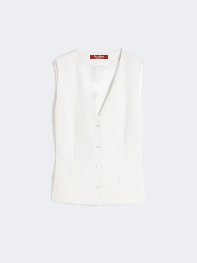 Wollkrepp-Weste, weiß Wollkrepp-Weste, weiß