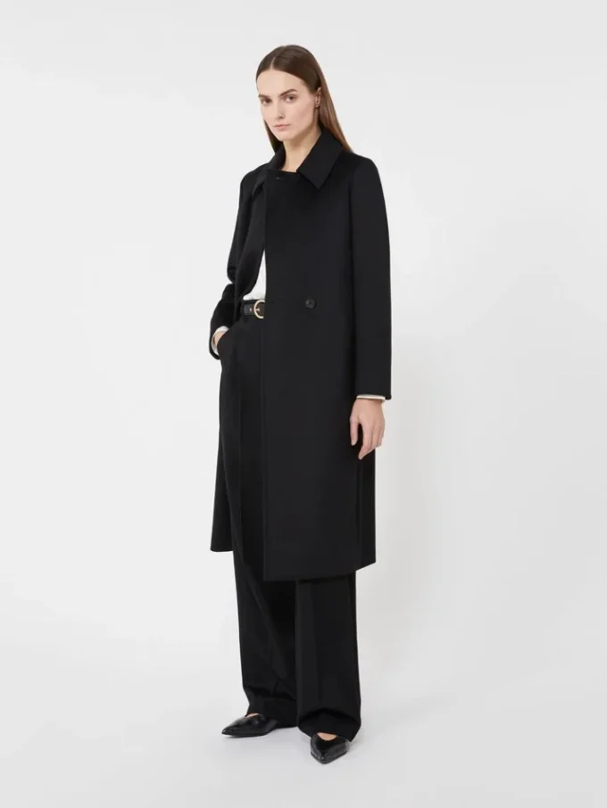 Wollmantel, schwarz Wollmantel, schwarz