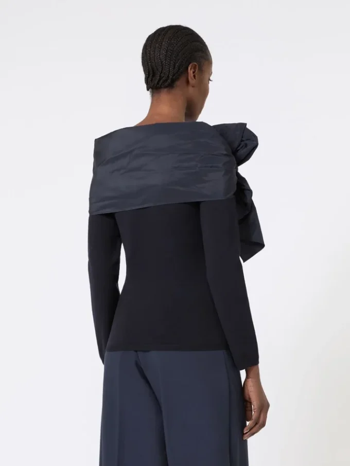 Wollpullover mit Schleifendetail, ultramarinblau Wollpullover mit Schleifendetail, ultramarinblau