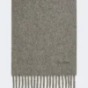 Wollschal mit Stickerei, mittelgrau Wollschal mit Stickerei, mittelgrau