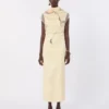 Zweilagiges Satin-Kleid, hellgelb Zweilagiges Satin-Kleid, hellgelb