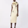 Zweilagiges Satin-Kleid, hellgelb Zweilagiges Satin-Kleid, hellgelb