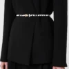 Zweireihige Cady-Jacke mit Gürtel, schwarz Zweireihige Cady-Jacke mit Gürtel, schwarz