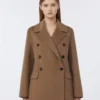 Zweireihige, doppelseitig tragbare Wolljacke, kamelfarben Zweireihige, doppelseitig tragbare Wolljacke, kamelfarben
