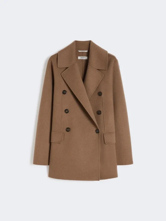 Zweireihige, doppelseitig tragbare Wolljacke, kamelfarben Zweireihige, doppelseitig tragbare Wolljacke, kamelfarben