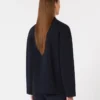 Zweireihige Jacke aus Viskose-Crêpe, ultramarinblau Zweireihige Jacke aus Viskose-Crêpe, ultramarinblau