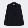 Zweireihige Jacke aus Viskose-Crêpe, ultramarinblau Zweireihige Jacke aus Viskose-Crêpe, ultramarinblau