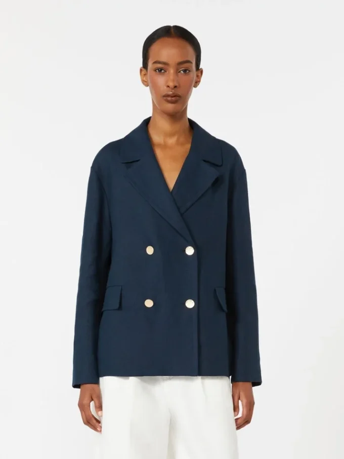 Zweireihige Leinenjacke, mitternachtsblau Zweireihige Leinenjacke, mitternachtsblau
