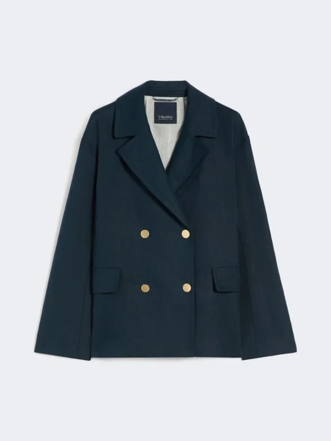 Zweireihige Leinenjacke, mitternachtsblau Zweireihige Leinenjacke, mitternachtsblau