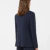 Zweireihiger Blazer aus Stretch-Wolle, marineblau Zweireihiger Blazer aus Stretch-Wolle, marineblau