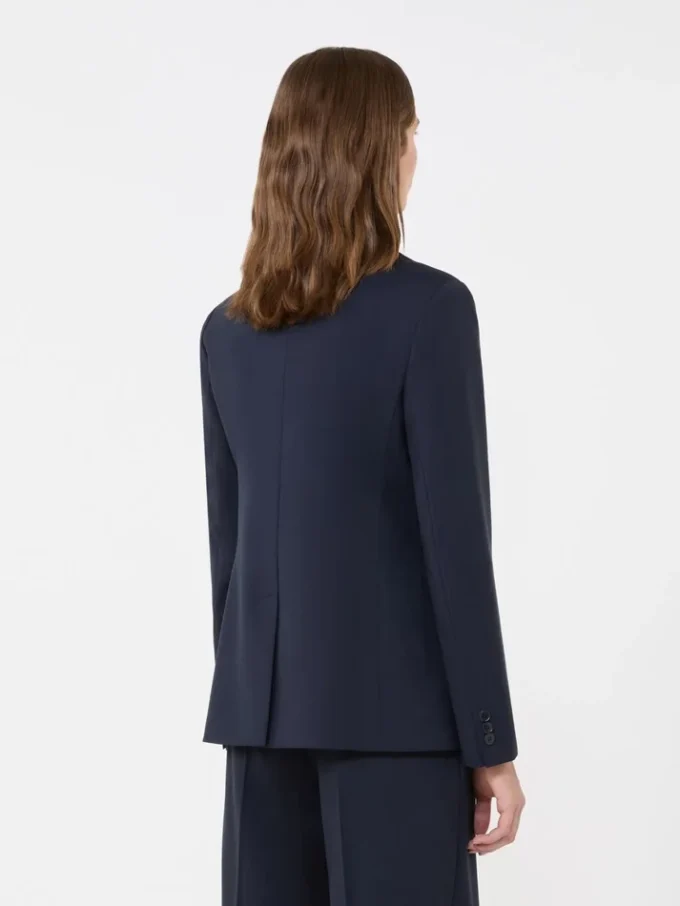 Zweireihiger Blazer aus Stretch-Wolle, marineblau Zweireihiger Blazer aus Stretch-Wolle, marineblau
