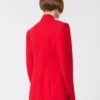 Zweireihiger Blazer aus Stretch-Wolle, rot Zweireihiger Blazer aus Stretch-Wolle, rot