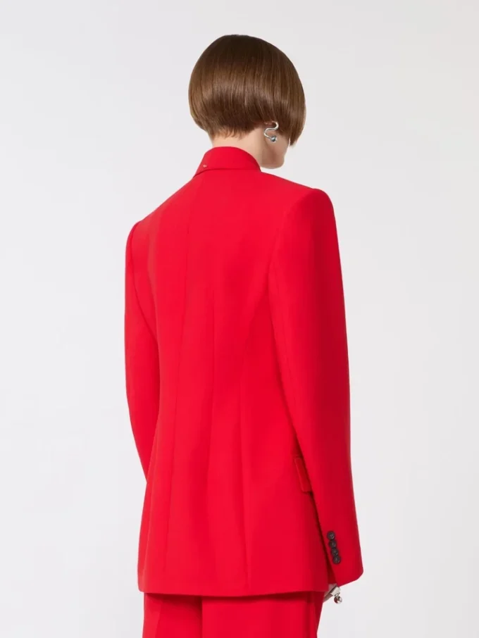 Zweireihiger Blazer aus Stretch-Wolle, rot Zweireihiger Blazer aus Stretch-Wolle, rot