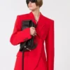 Zweireihiger Blazer aus Stretch-Wolle, rot Zweireihiger Blazer aus Stretch-Wolle, rot