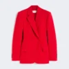 Zweireihiger Blazer aus Stretch-Wolle, rot Zweireihiger Blazer aus Stretch-Wolle, rot