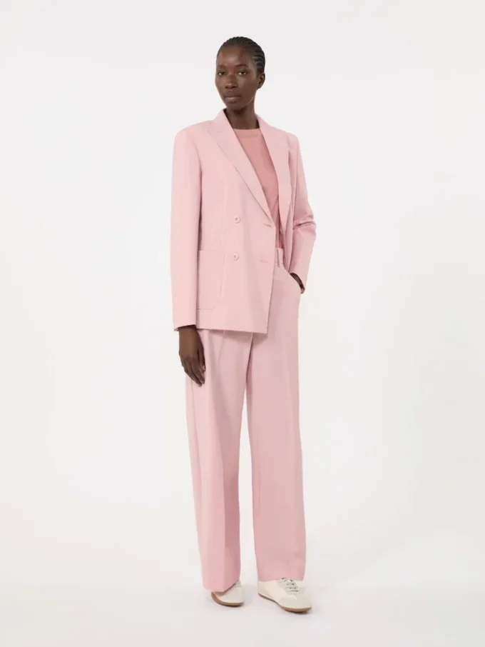 Zweireihiger Blazer aus Stretchwolle, Antikrosa Zweireihiger Blazer aus Stretchwolle, Antikrosa