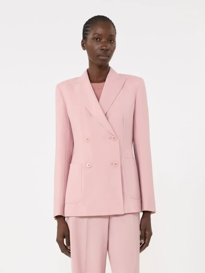 Zweireihiger Blazer aus Stretchwolle, Antikrosa Zweireihiger Blazer aus Stretchwolle, Antikrosa