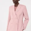 Zweireihiger Blazer aus Stretchwolle, Antikrosa Zweireihiger Blazer aus Stretchwolle, Antikrosa