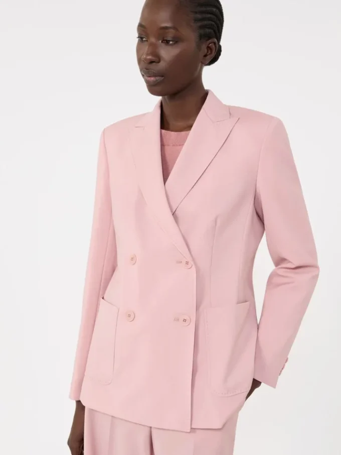 Zweireihiger Blazer aus Stretchwolle, Antikrosa Zweireihiger Blazer aus Stretchwolle, Antikrosa