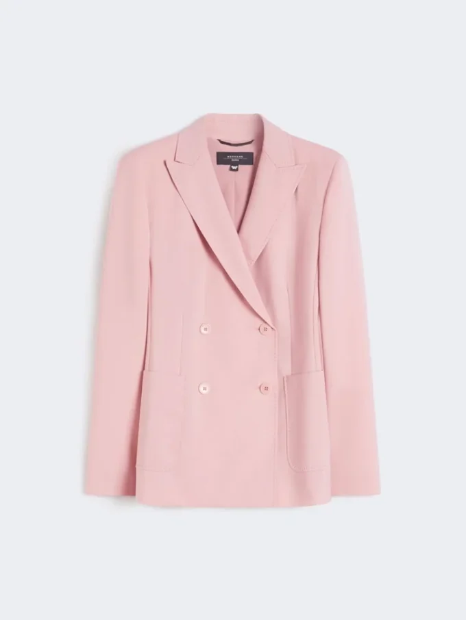 Zweireihiger Blazer aus Stretchwolle, Antikrosa Zweireihiger Blazer aus Stretchwolle, Antikrosa