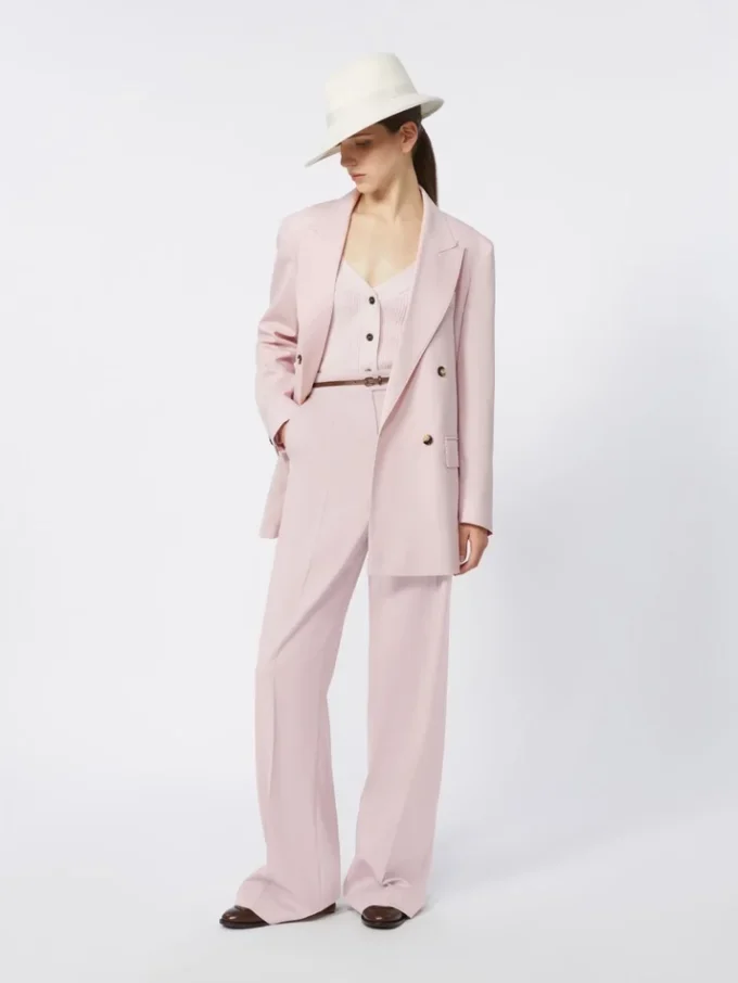 Hose aus Wolle, Mohair und Seide, beige-rosa Hose aus Wolle, Mohair und Seide, beige-rosa