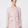 Zweireihiger Blazer aus Wolle, Mohair und Seide, beige-rosa Zweireihiger Blazer aus Wolle, Mohair und Seide, beige-rosa