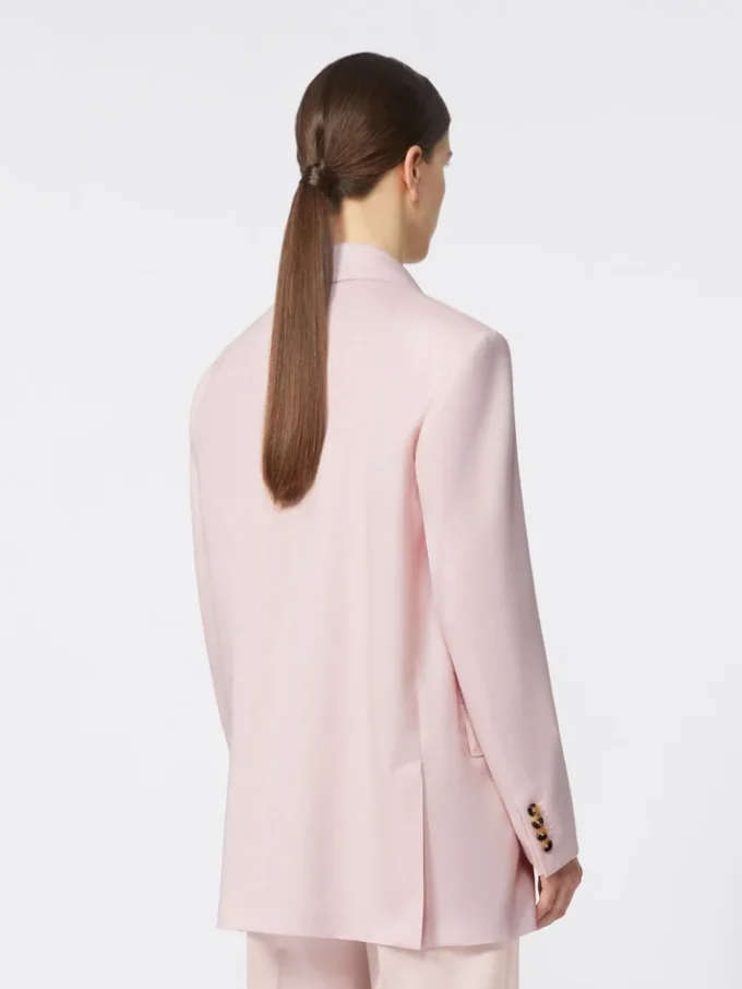 Zweireihiger Blazer aus Wolle, Mohair und Seide, beige-rosa Zweireihiger Blazer aus Wolle, Mohair und Seide, beige-rosa