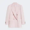 Zweireihiger Blazer aus Wolle, Mohair und Seide, beige-rosa Zweireihiger Blazer aus Wolle, Mohair und Seide, beige-rosa